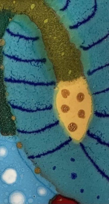 Tableau fleurs sauvages en émaux sur cuivre-détails
